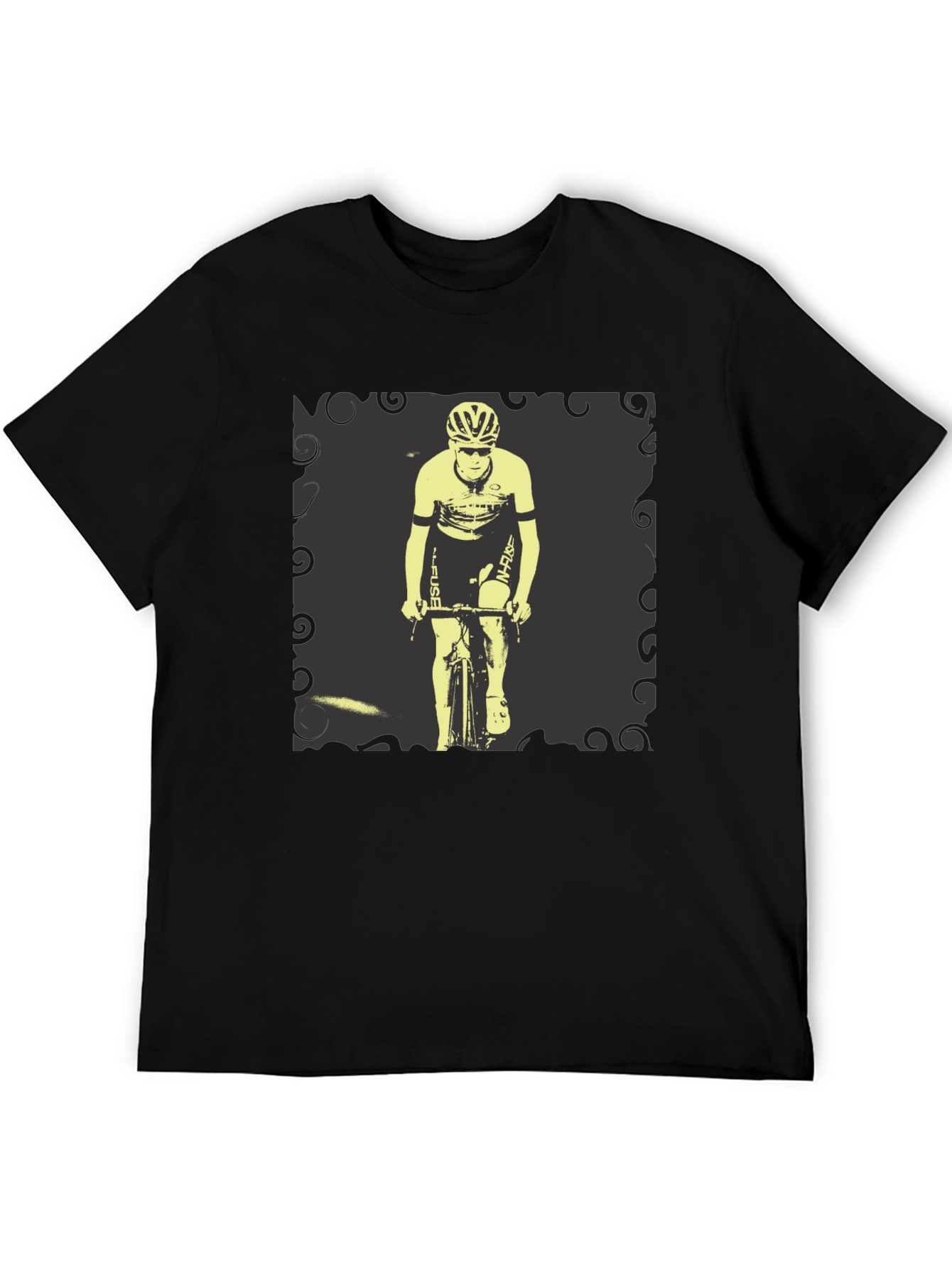 Cyclist Graphic Tee - Black Cotton Blend Shirt