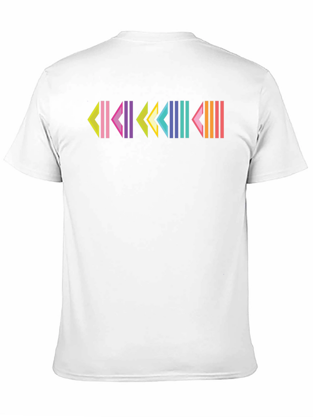 Retro Geometric Patterned Black T-Shirt