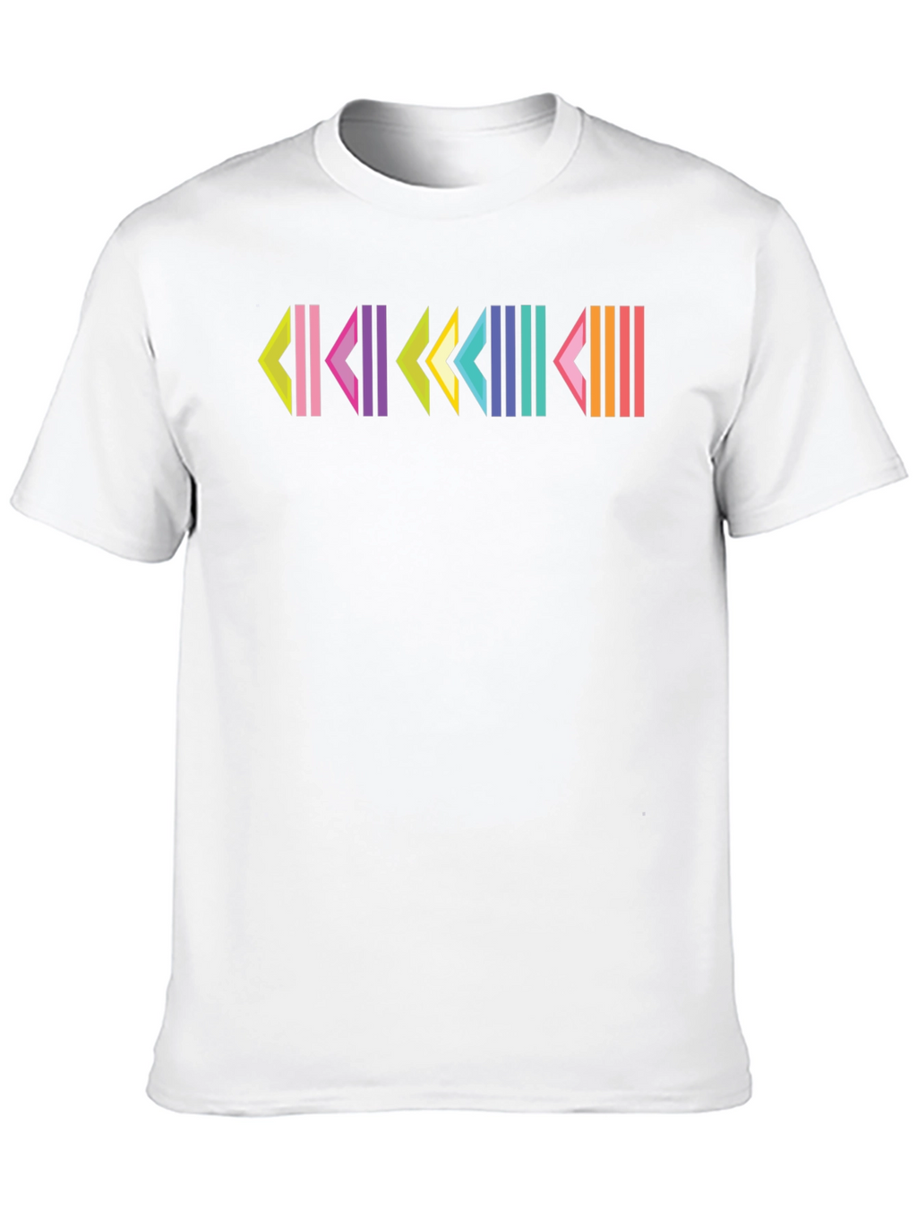 Retro Geometric Patterned Black T-Shirt