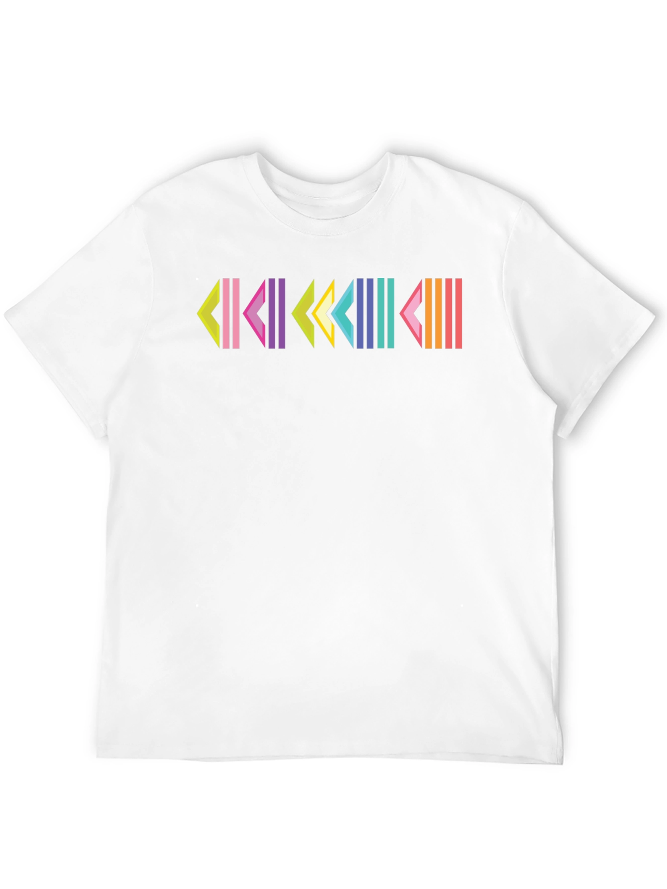 Retro Geometric Patterned Black T-Shirt