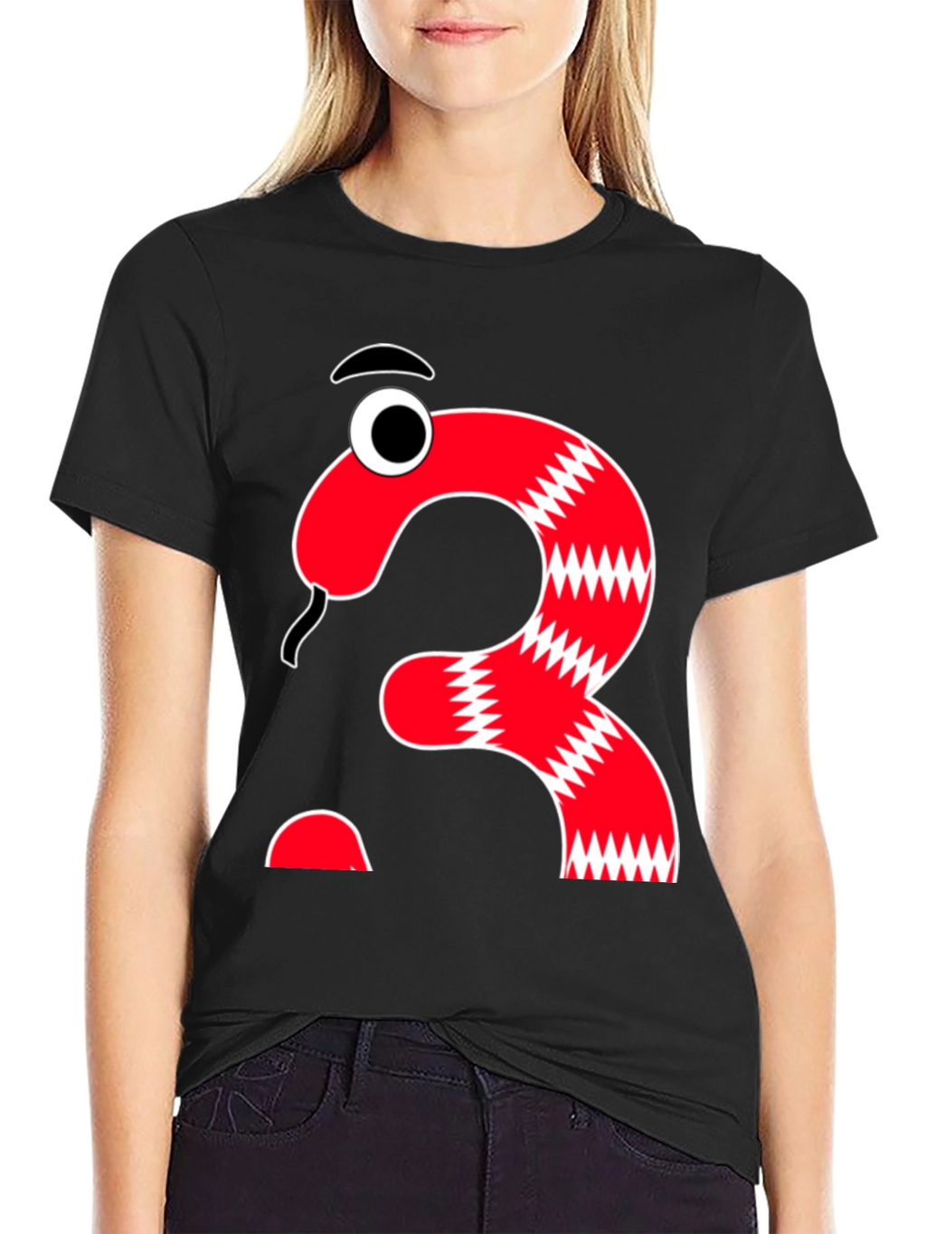 Funny Cartoon Snake Number Three T-Shirt