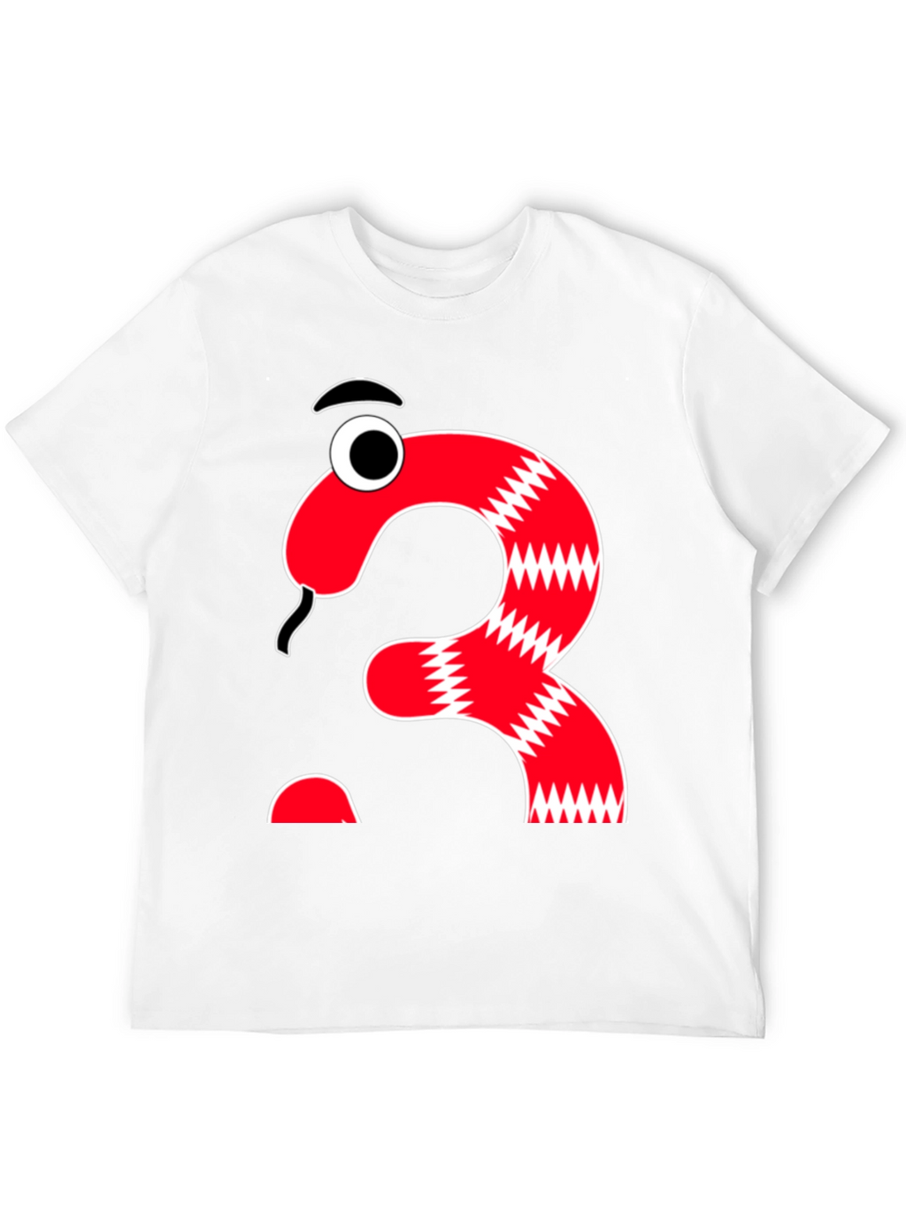 Funny Cartoon Snake Number Three T-Shirt