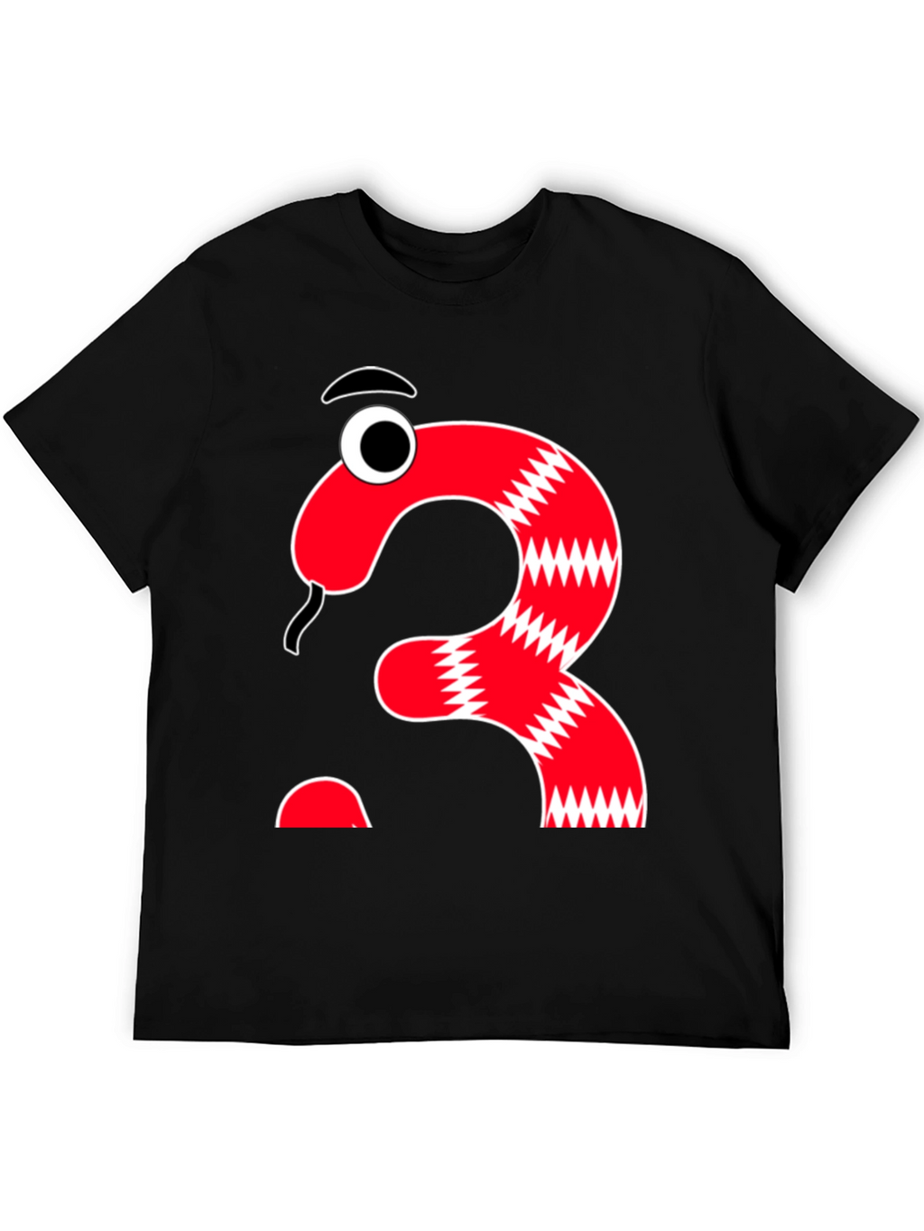 Funny Cartoon Snake Number Three T-Shirt