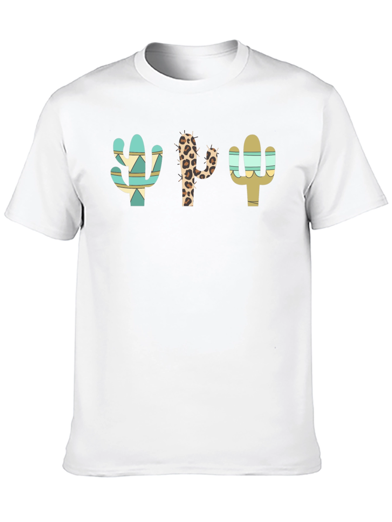 Cactus Print Crew Neck T-Shirt