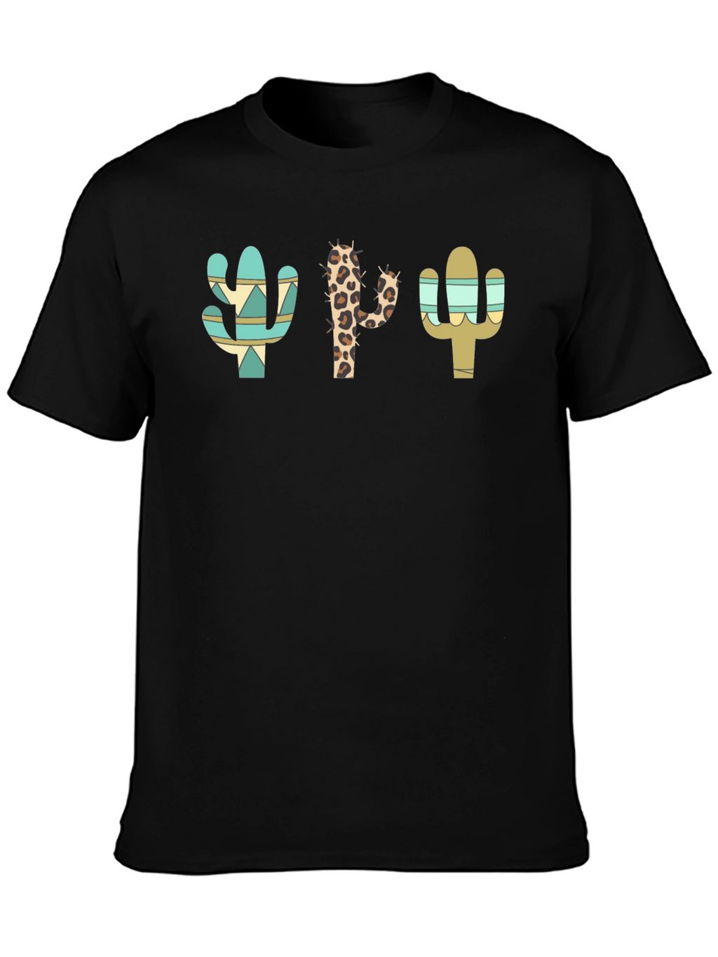 Cactus Print Crew Neck T-Shirt