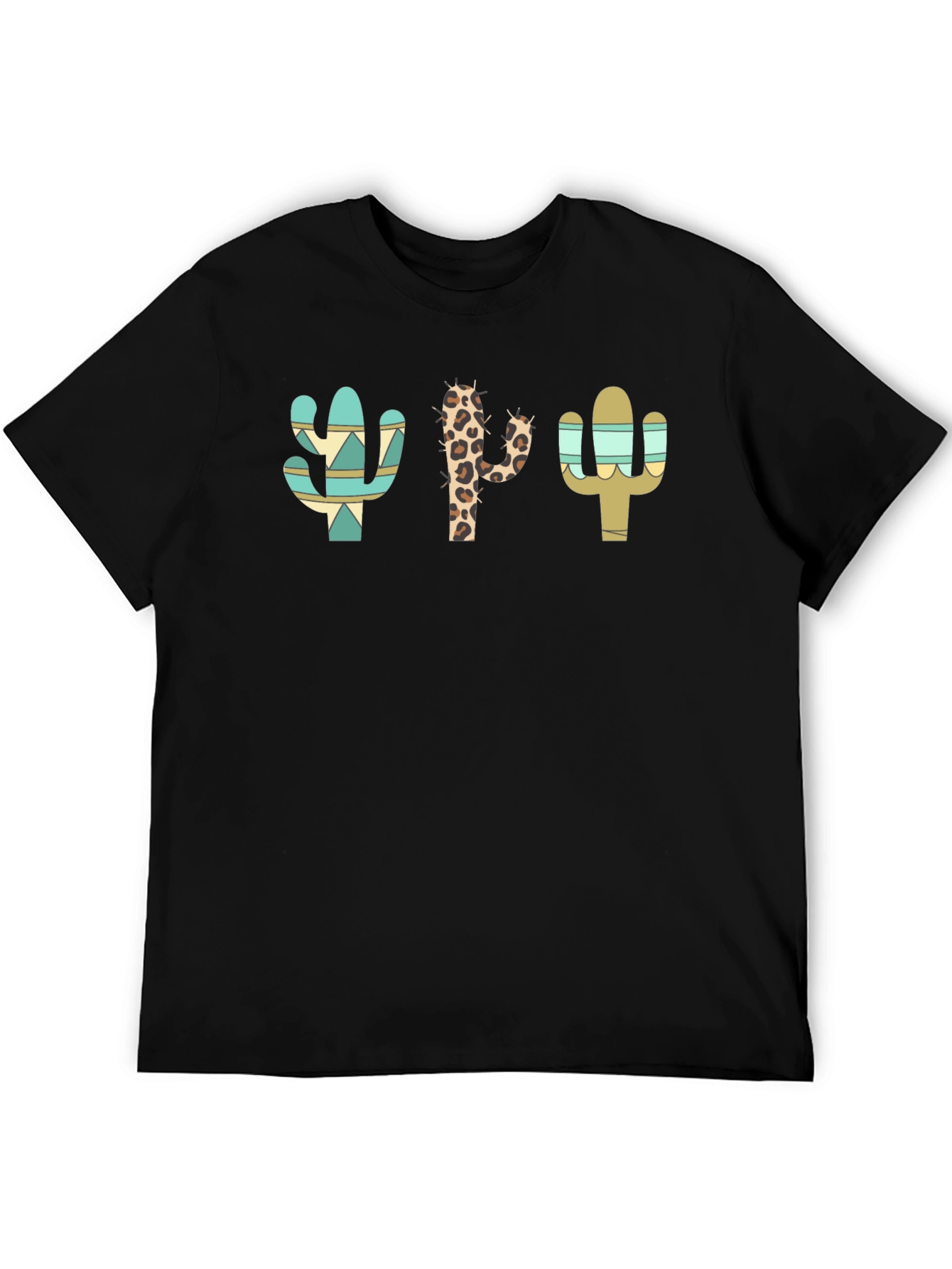 Cactus Print Crew Neck T-Shirt