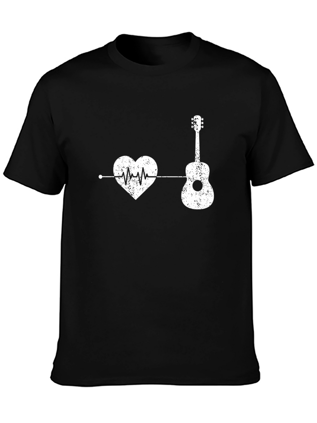 Heartbeat Guitar Music T-Shirt - Black