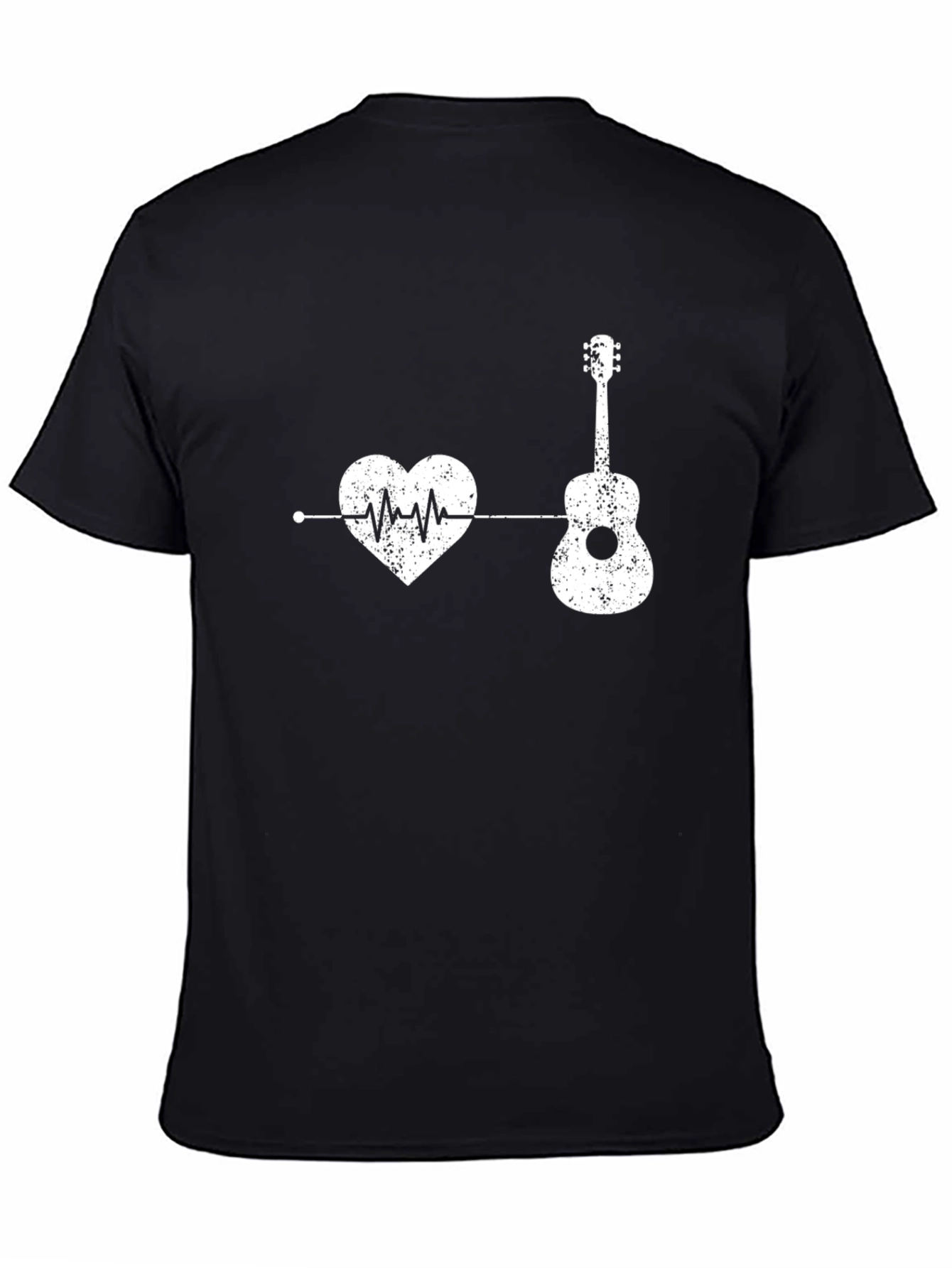 Heartbeat Guitar Music T-Shirt - Black