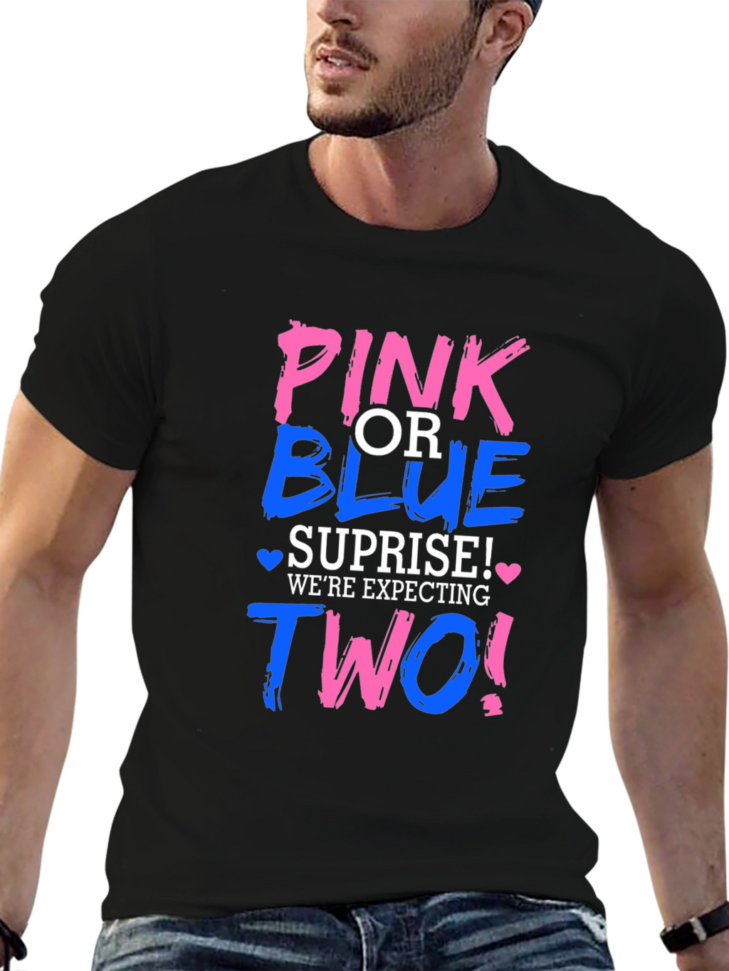 Pink or Blue Twins Baby Shower T-Shirt