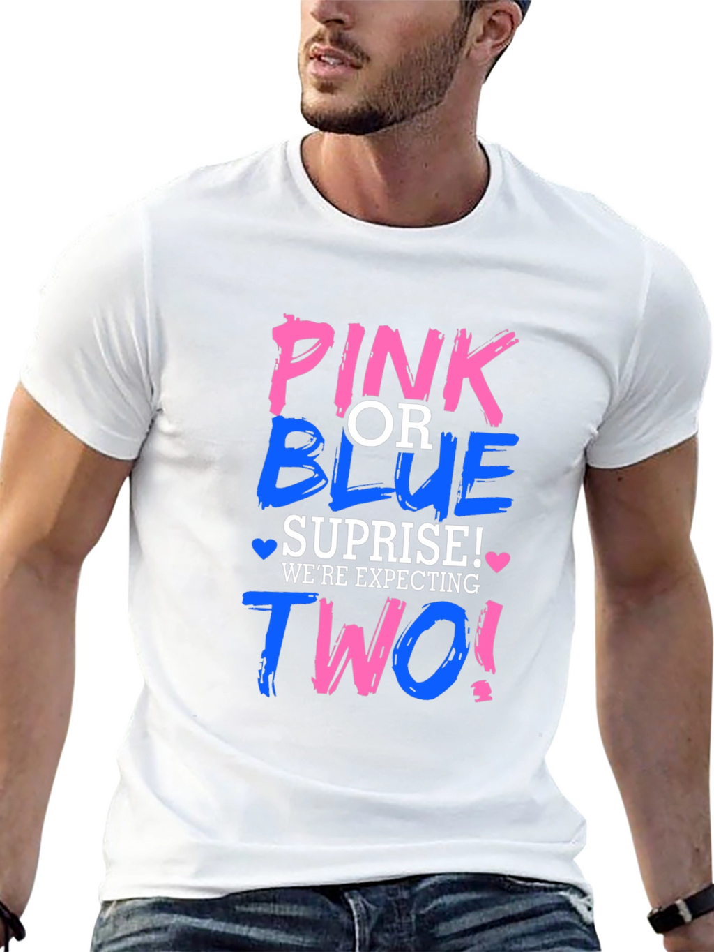 Pink or Blue Twins Baby Shower T-Shirt
