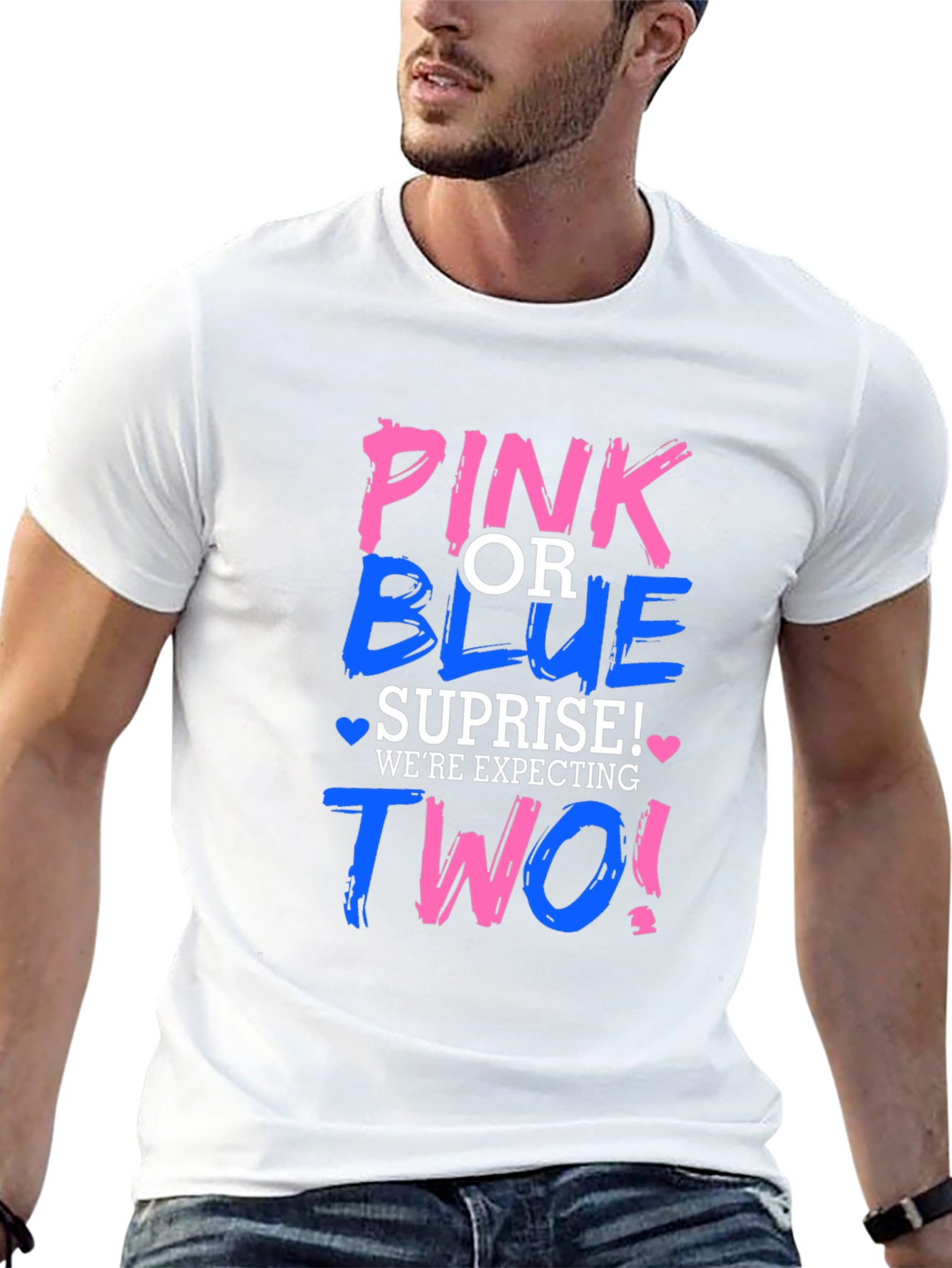 Pink or Blue Twins Baby Shower T-Shirt