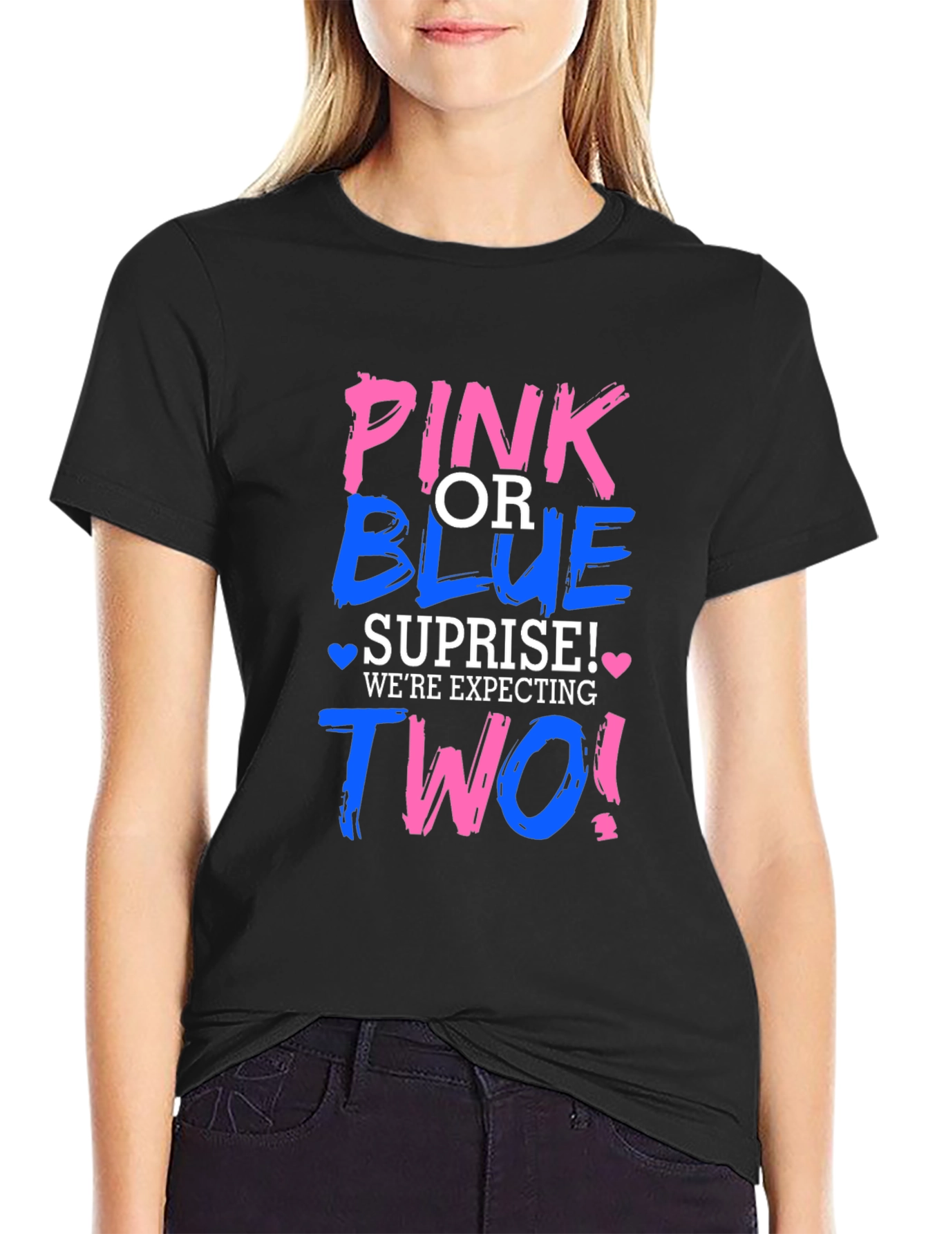 Pink or Blue Twins Baby Shower T-Shirt