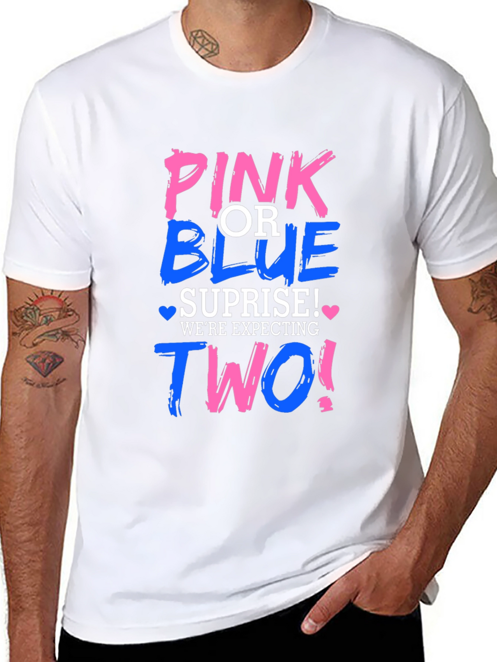 Pink or Blue Twins Baby Shower T-Shirt
