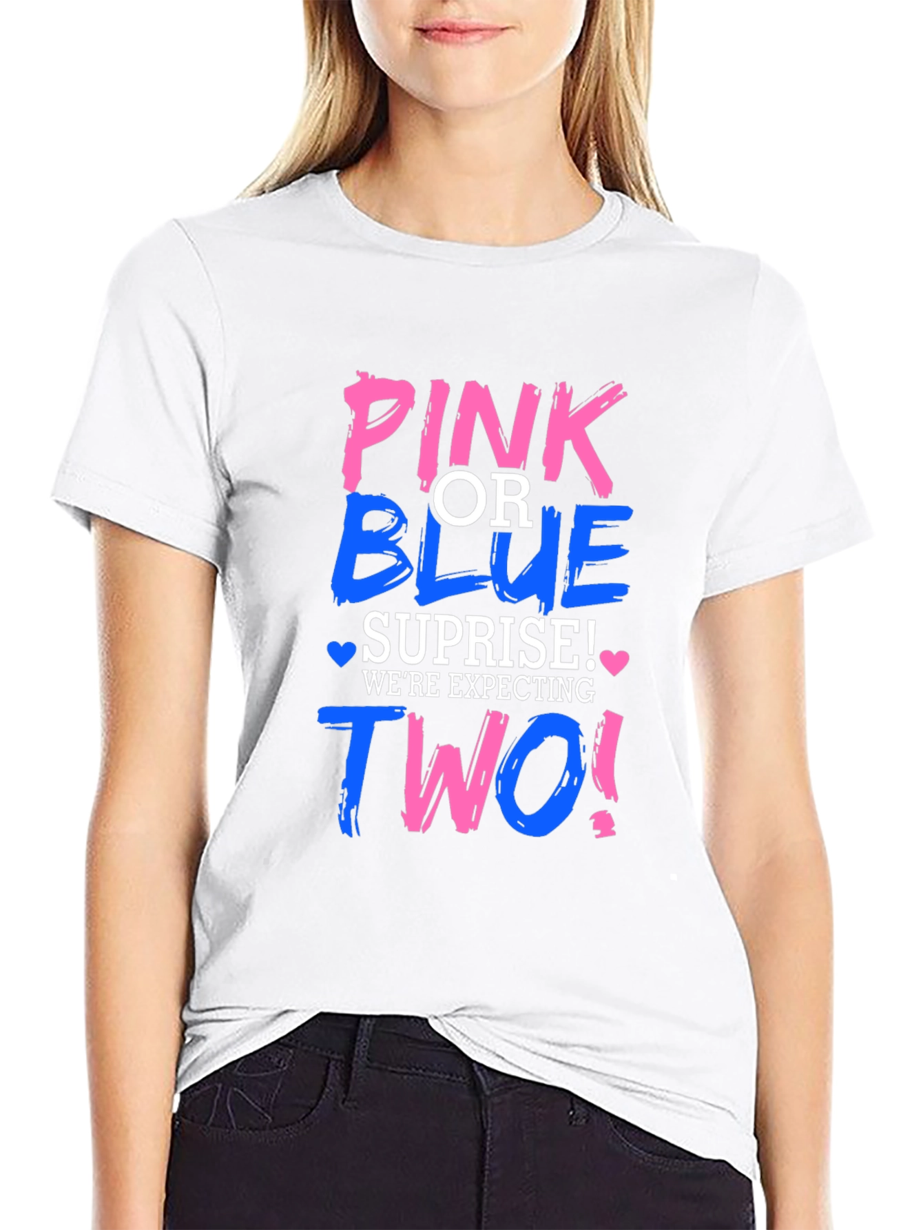 Pink or Blue Twins Baby Shower T-Shirt