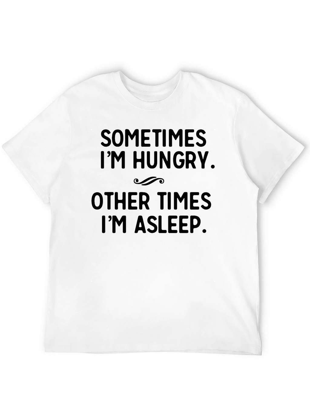 Funny Hungry Asleep Black Graphic Tee