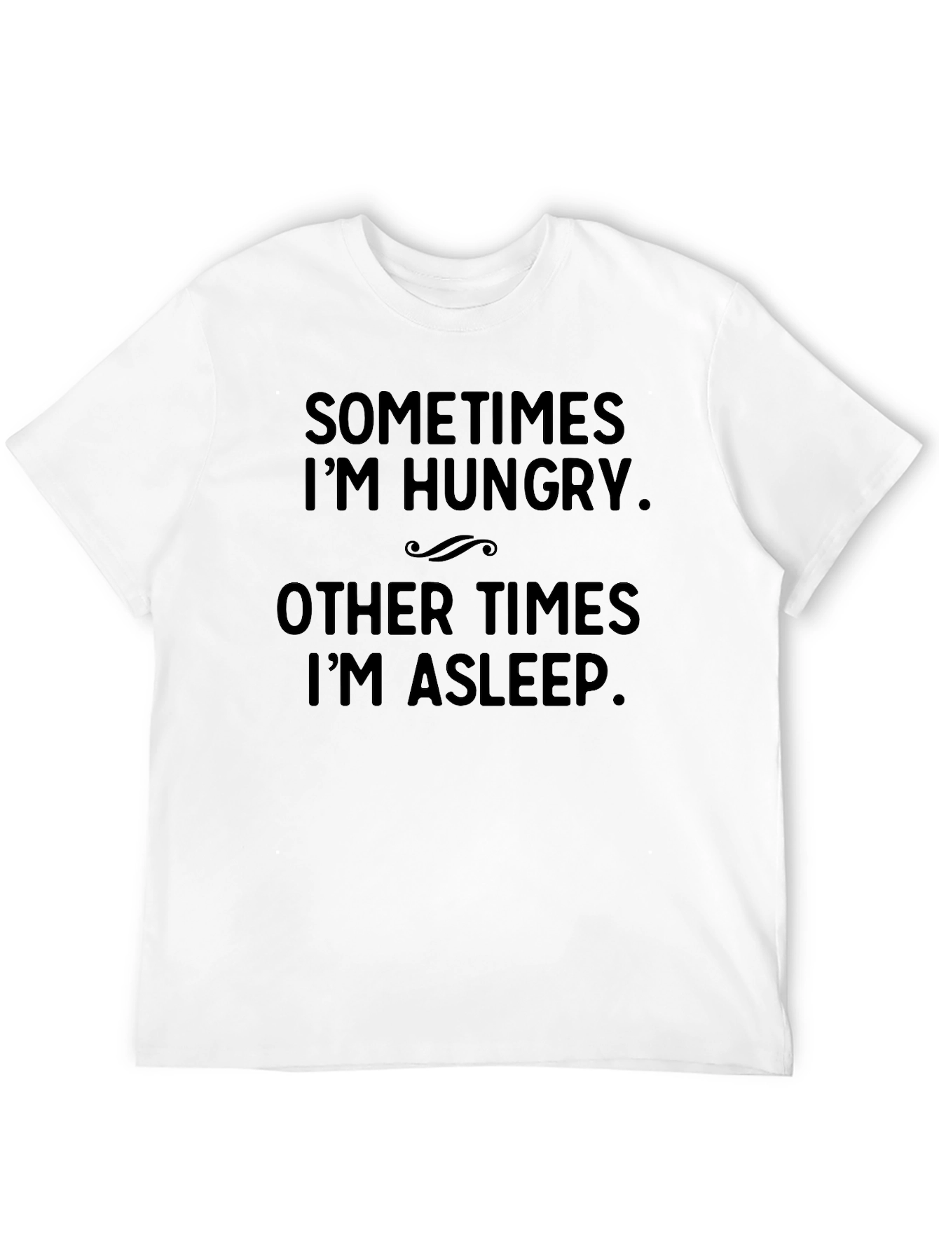 Funny Hungry Asleep Black Graphic Tee