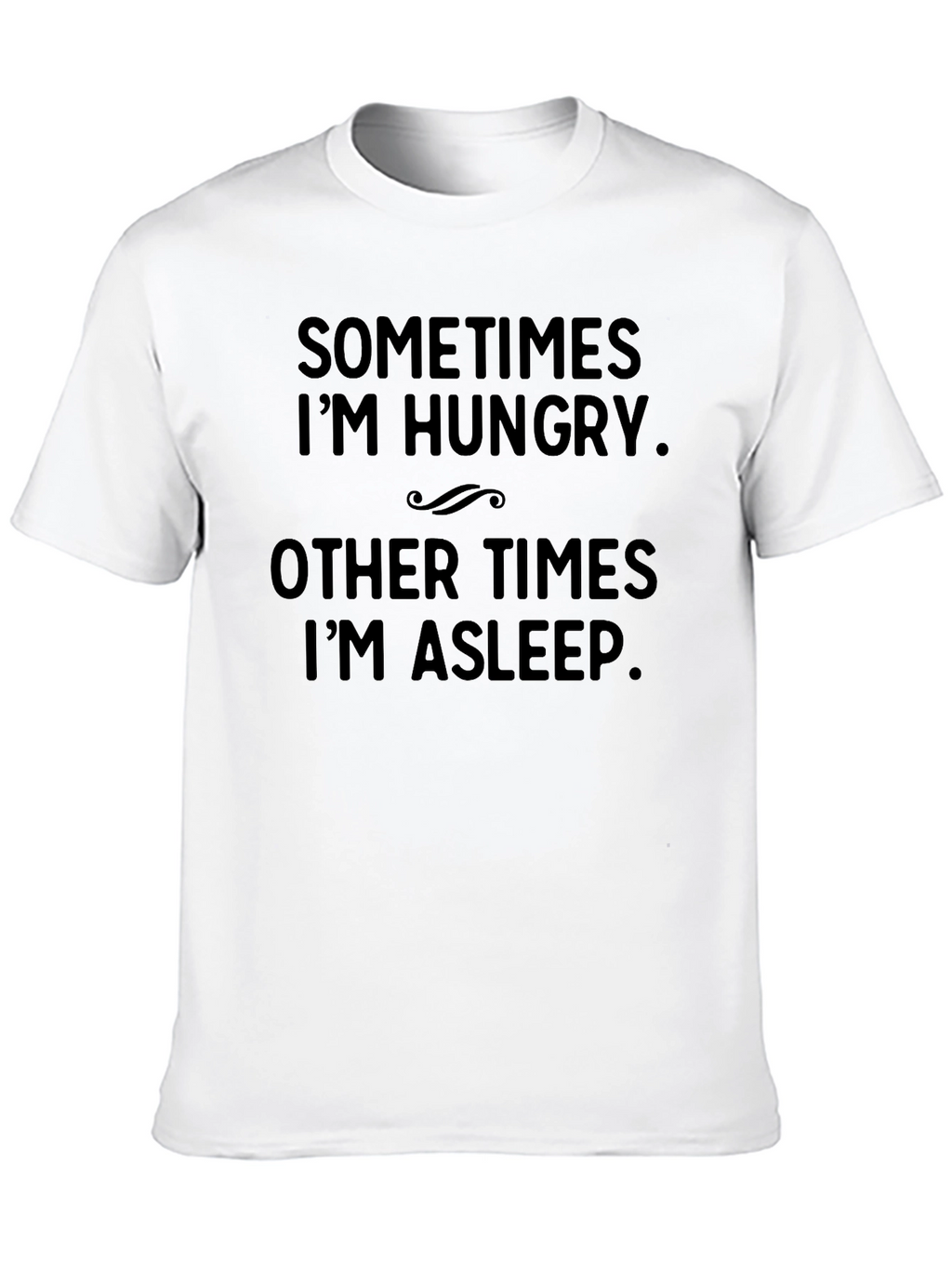 Funny Hungry Asleep Black Graphic Tee
