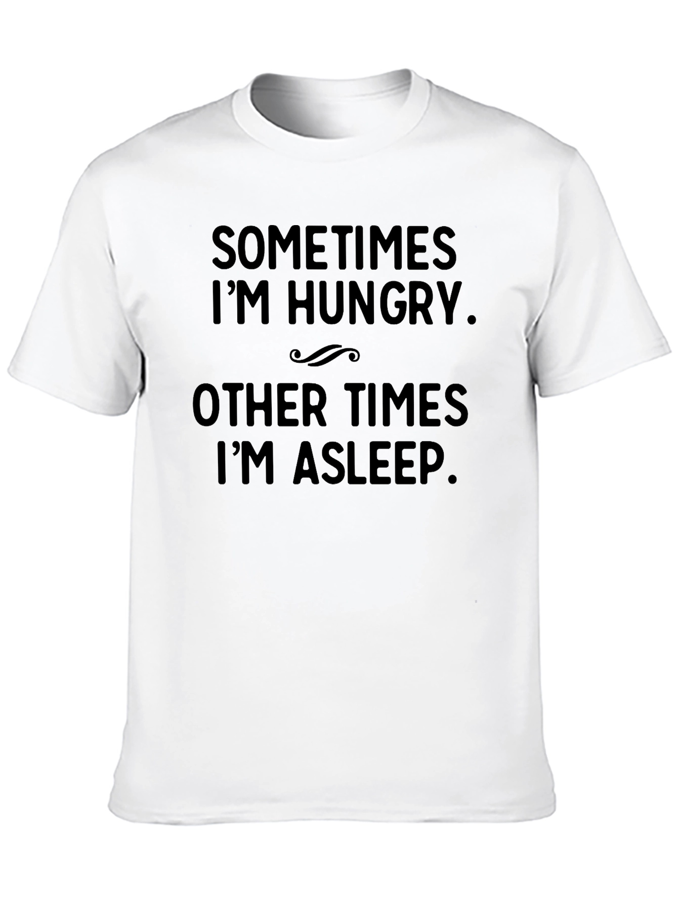Funny Hungry Asleep Black Graphic Tee