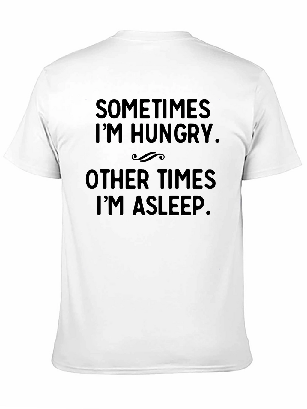 Funny Hungry Asleep Black Graphic Tee