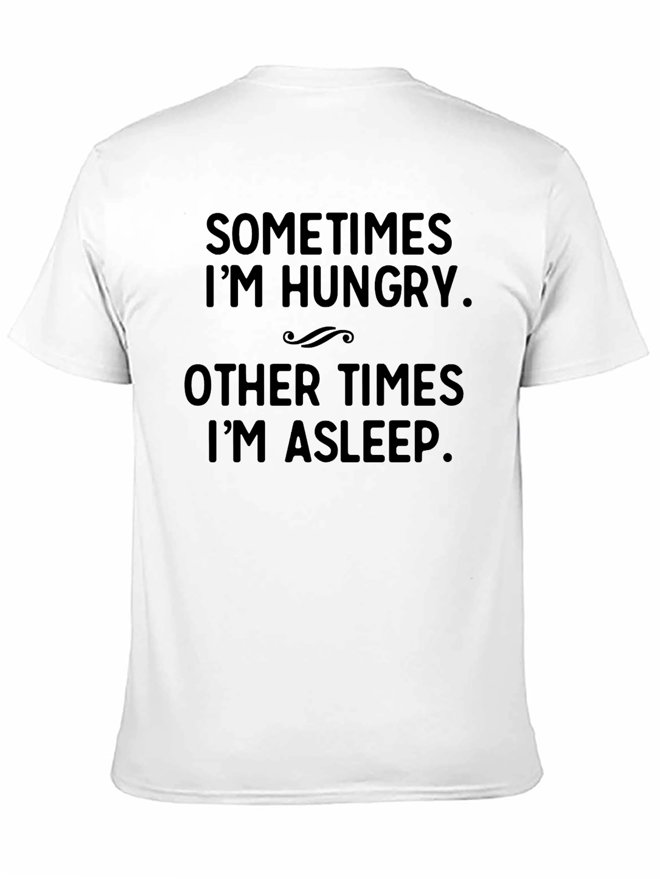 Funny Hungry Asleep Black Graphic Tee