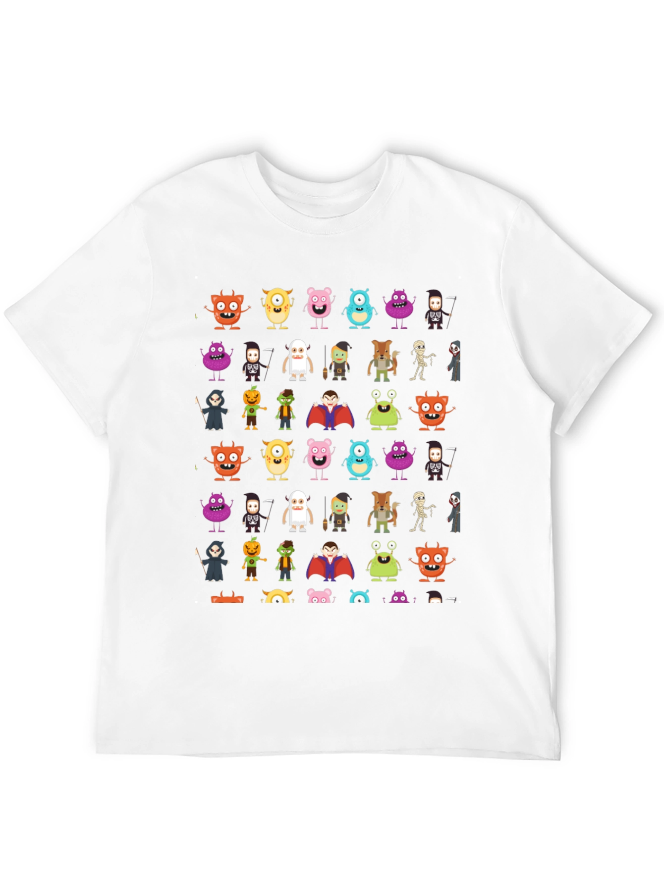 Monster Cartoon Graphic Print Black T-Shirt