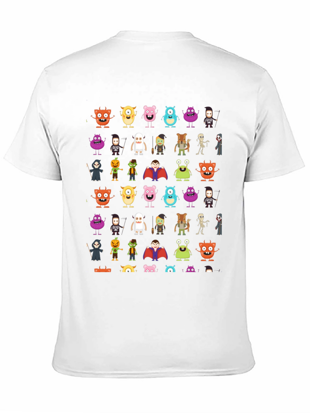 Monster Cartoon Graphic Print Black T-Shirt