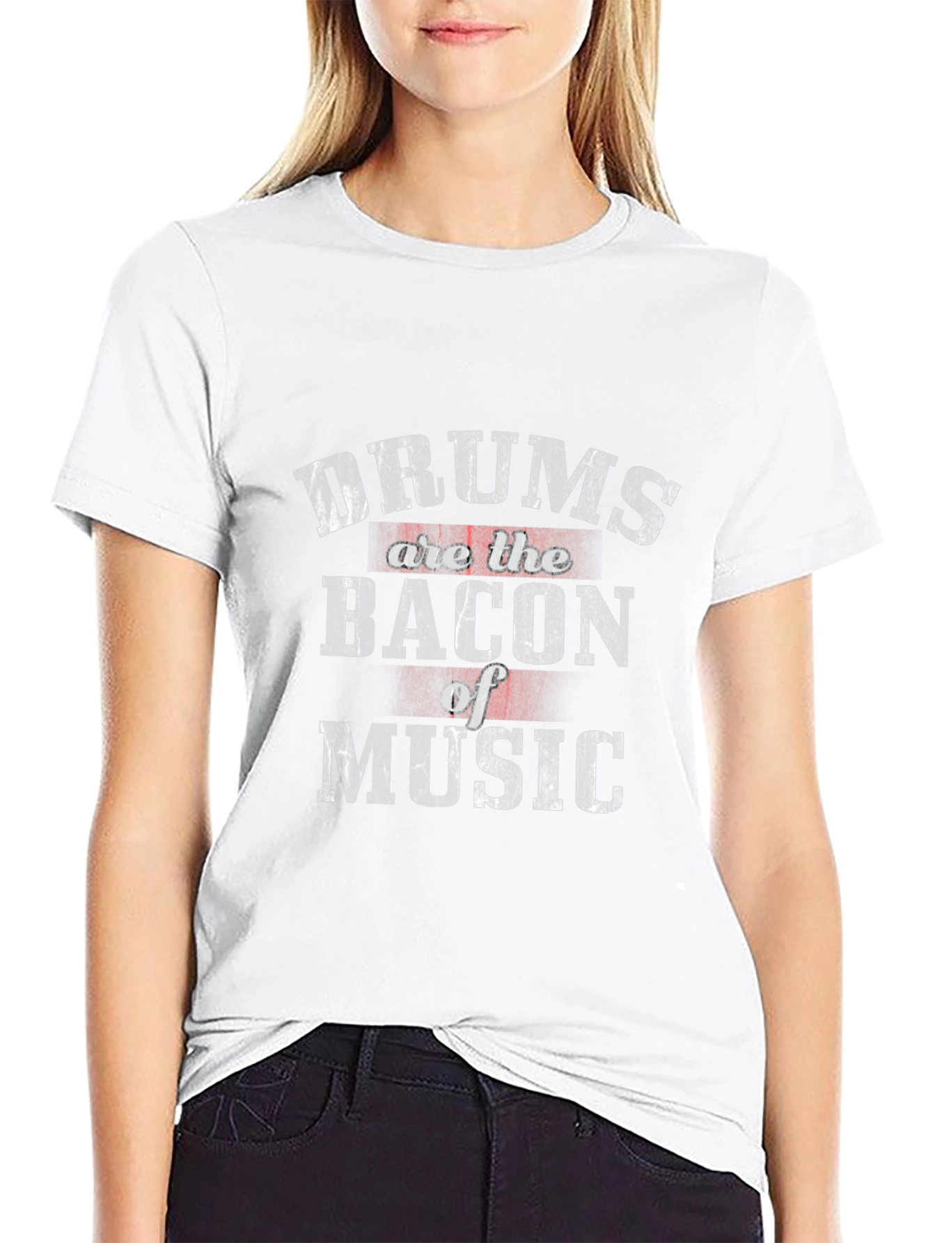 Drums are the Bacon of Music Black T-Shirt