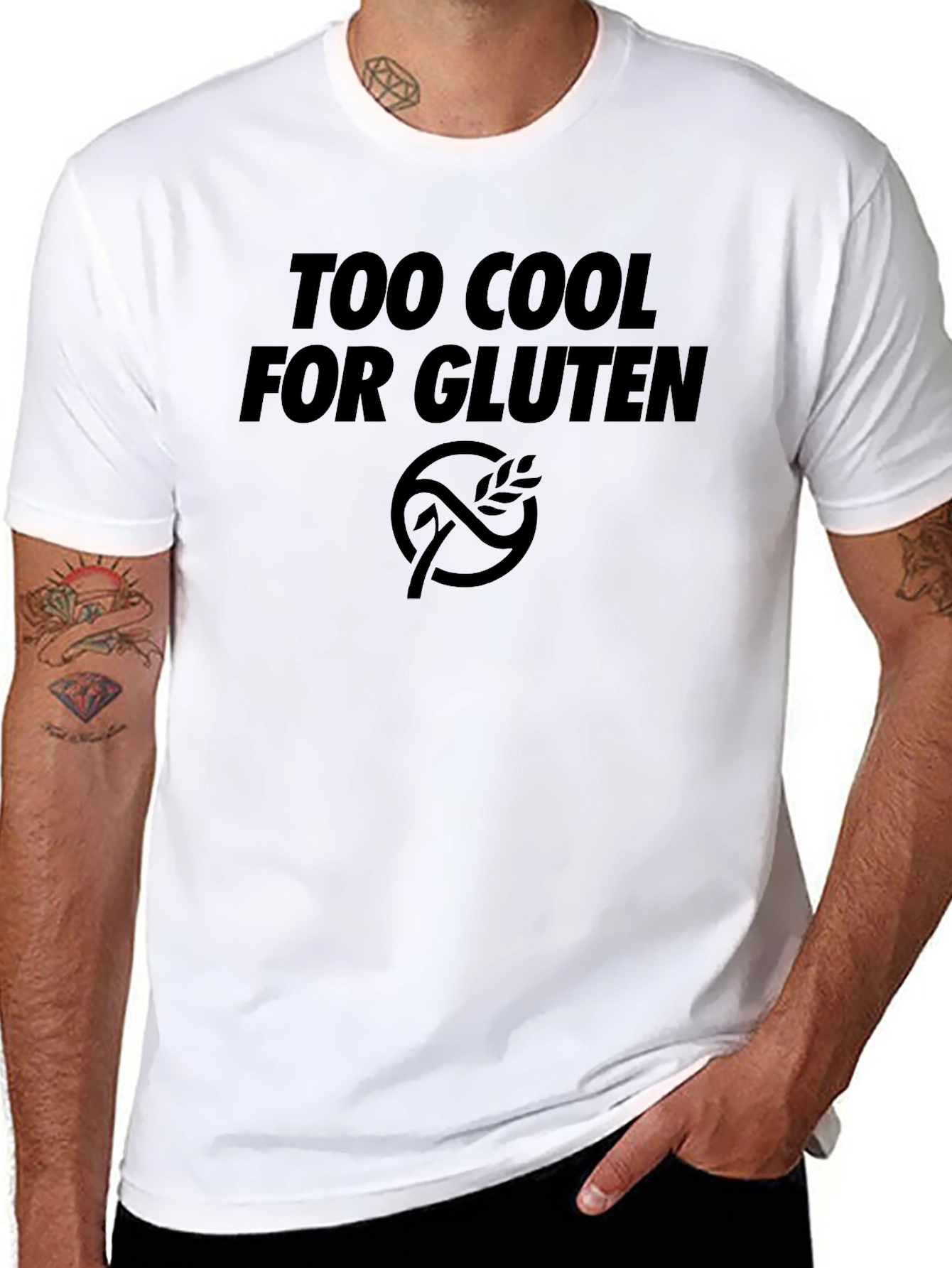 Too Cool For Gluten Black T-Shirt