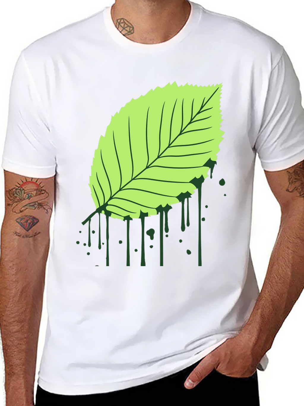 Leaf Graphic Black T-Shirt
