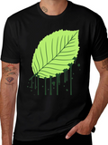 Leaf Graphic Black T-Shirt
