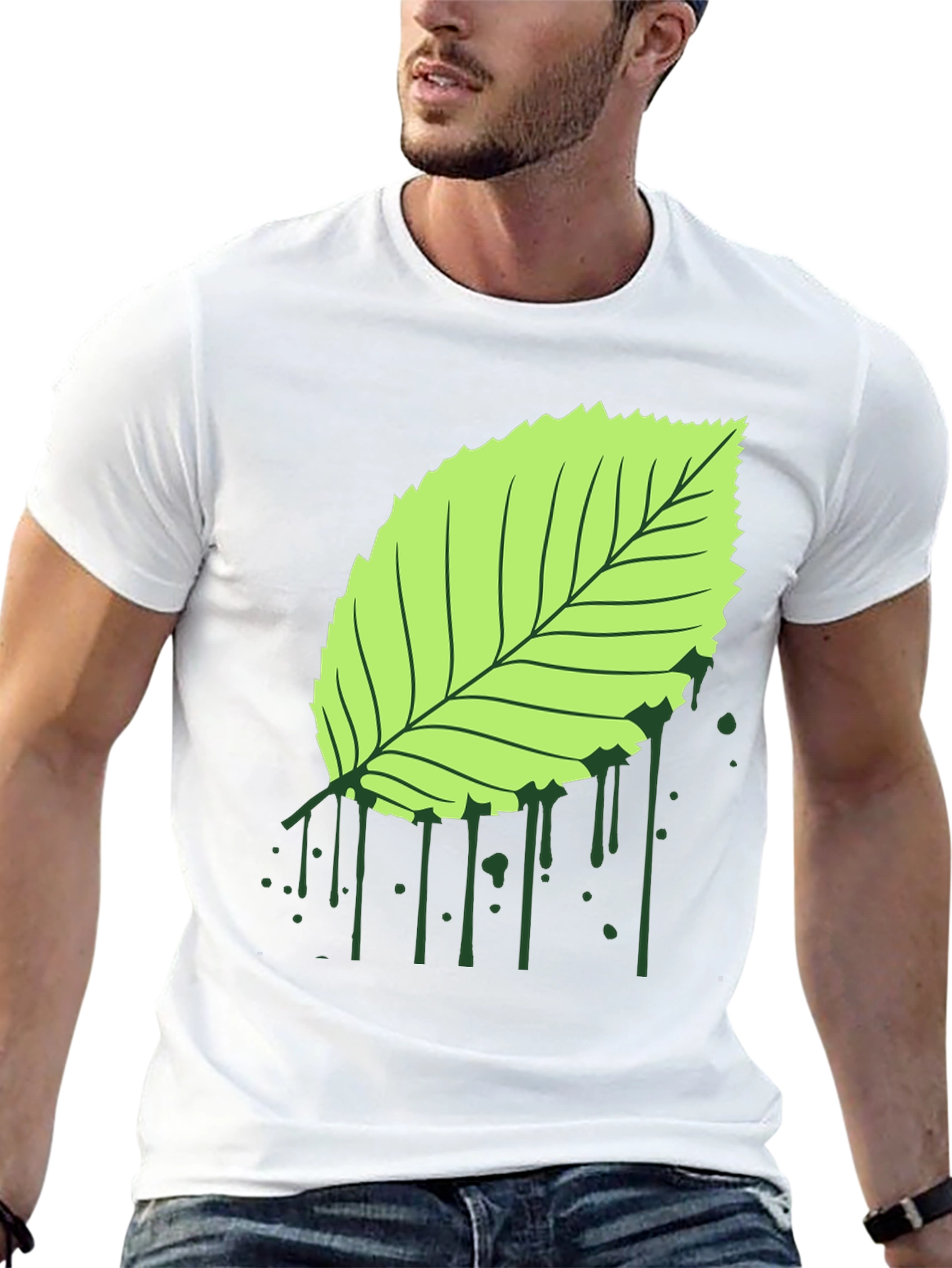 Leaf Graphic Black T-Shirt