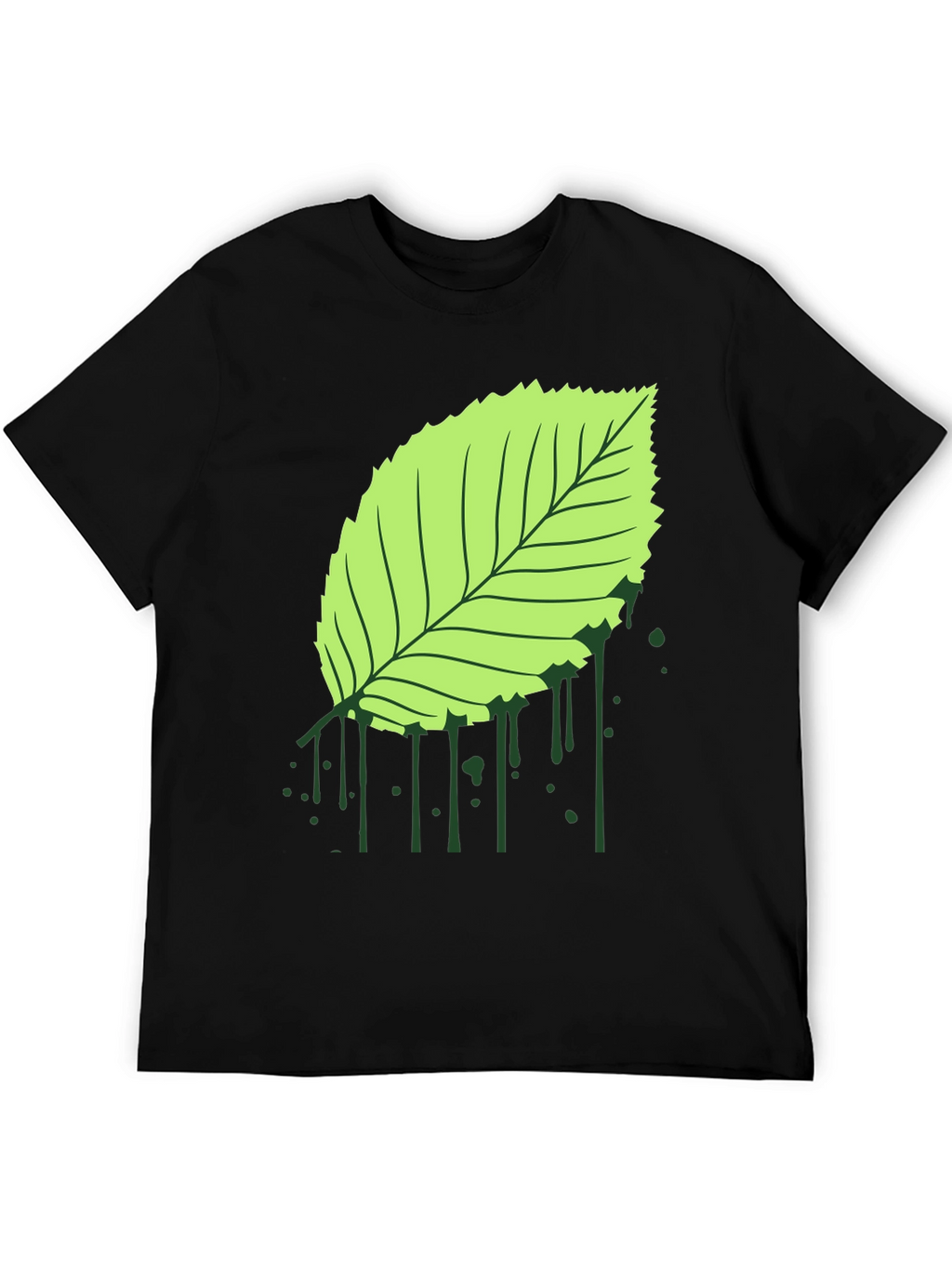 Leaf Graphic Black T-Shirt
