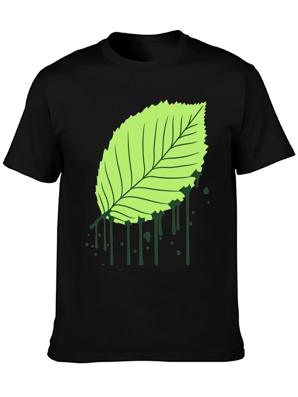 Leaf Graphic Black T-Shirt
