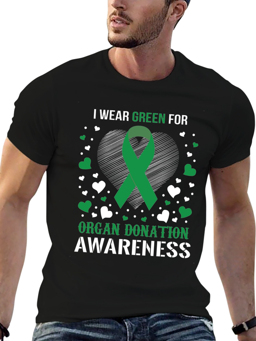 Organ Donation Awareness Green Ribbon T-Shirt