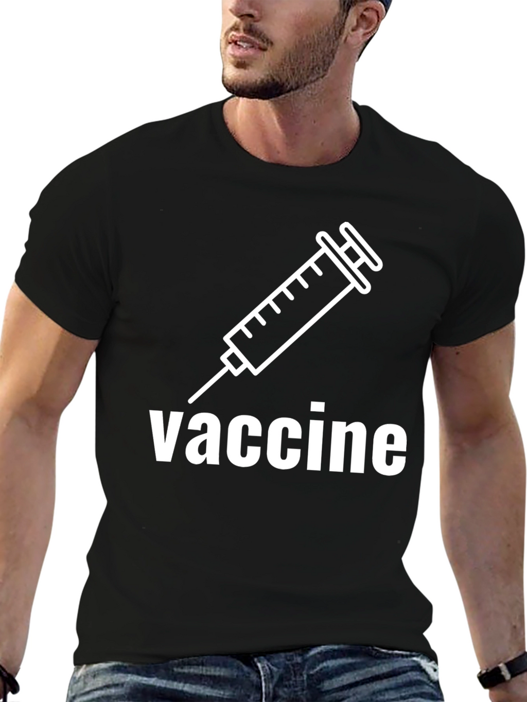 Vaccine Graphic Black T-Shirt