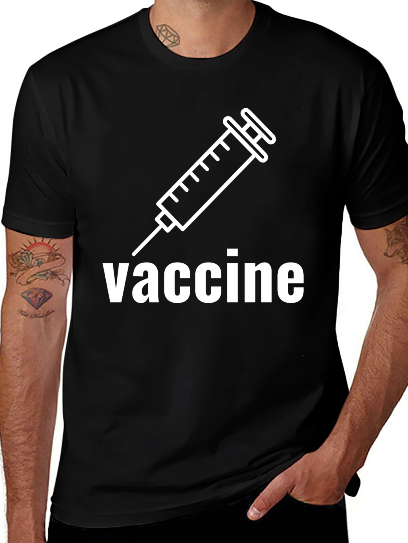 Vaccine Graphic Black T-Shirt