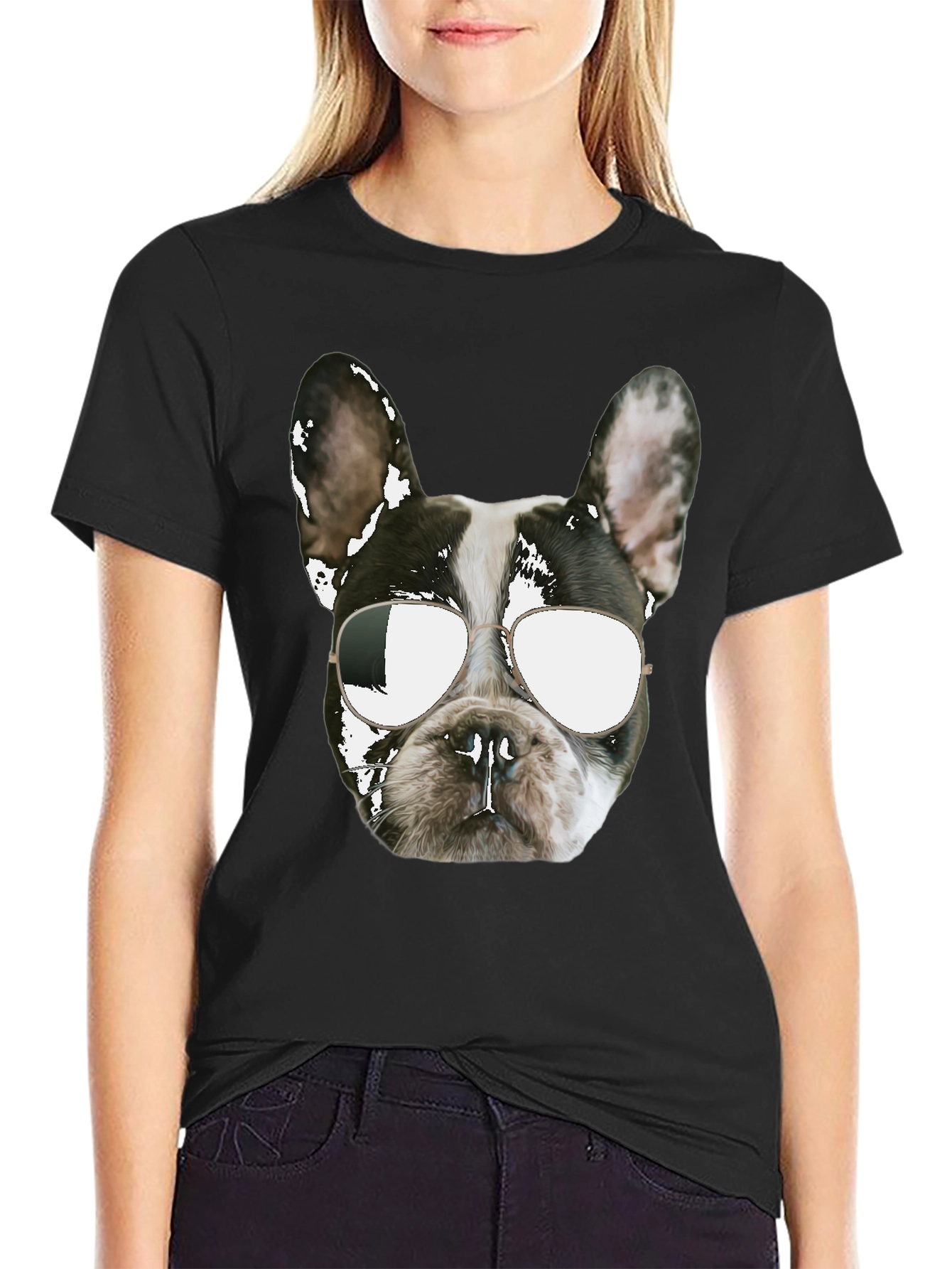 Cool Dog Graphic Tee - Black