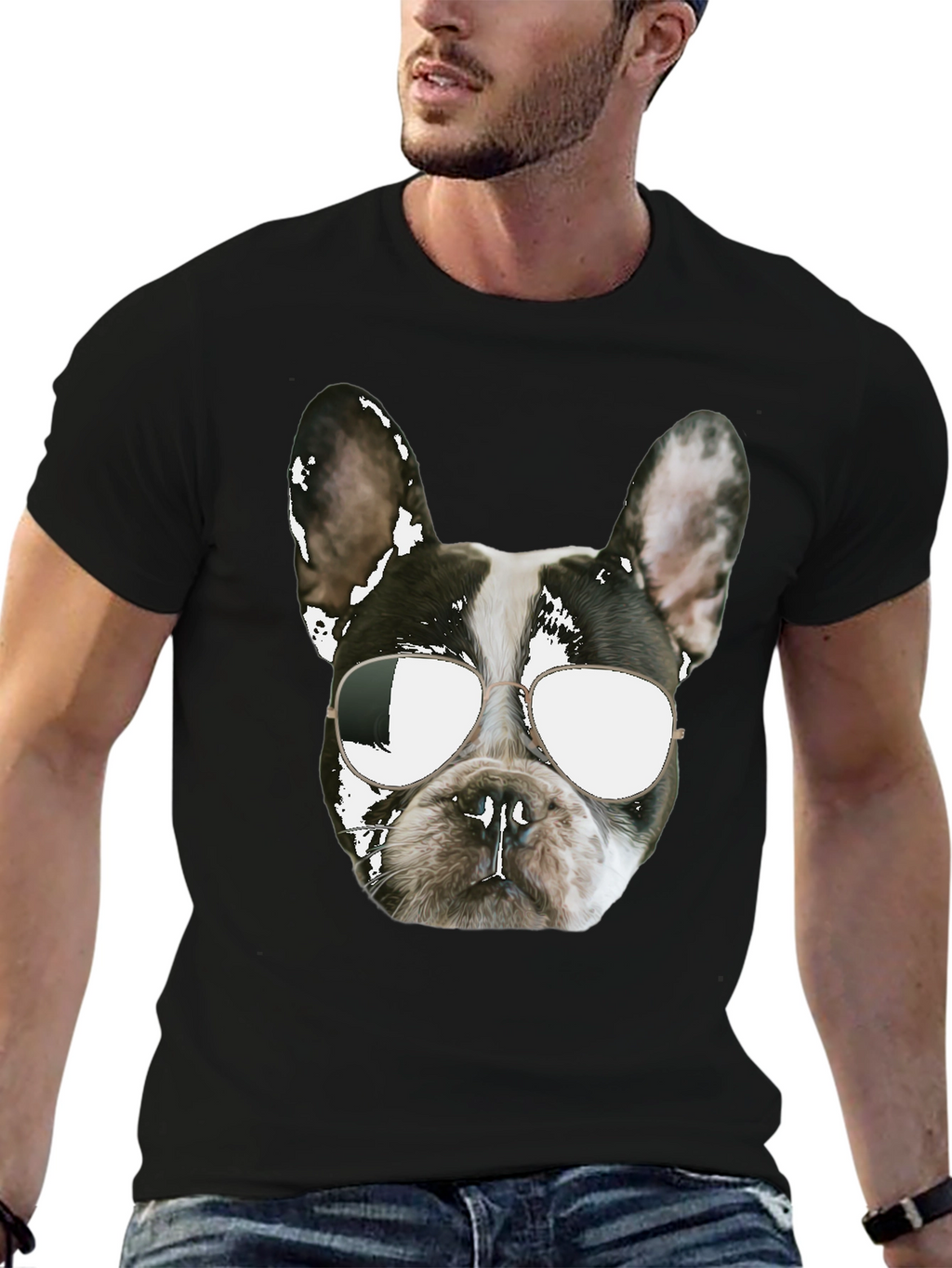 Cool Dog Graphic Tee - Black