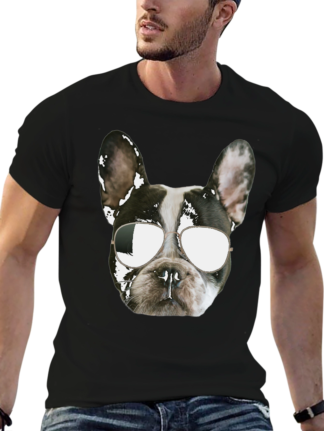 Cool Dog Graphic Tee - Black
