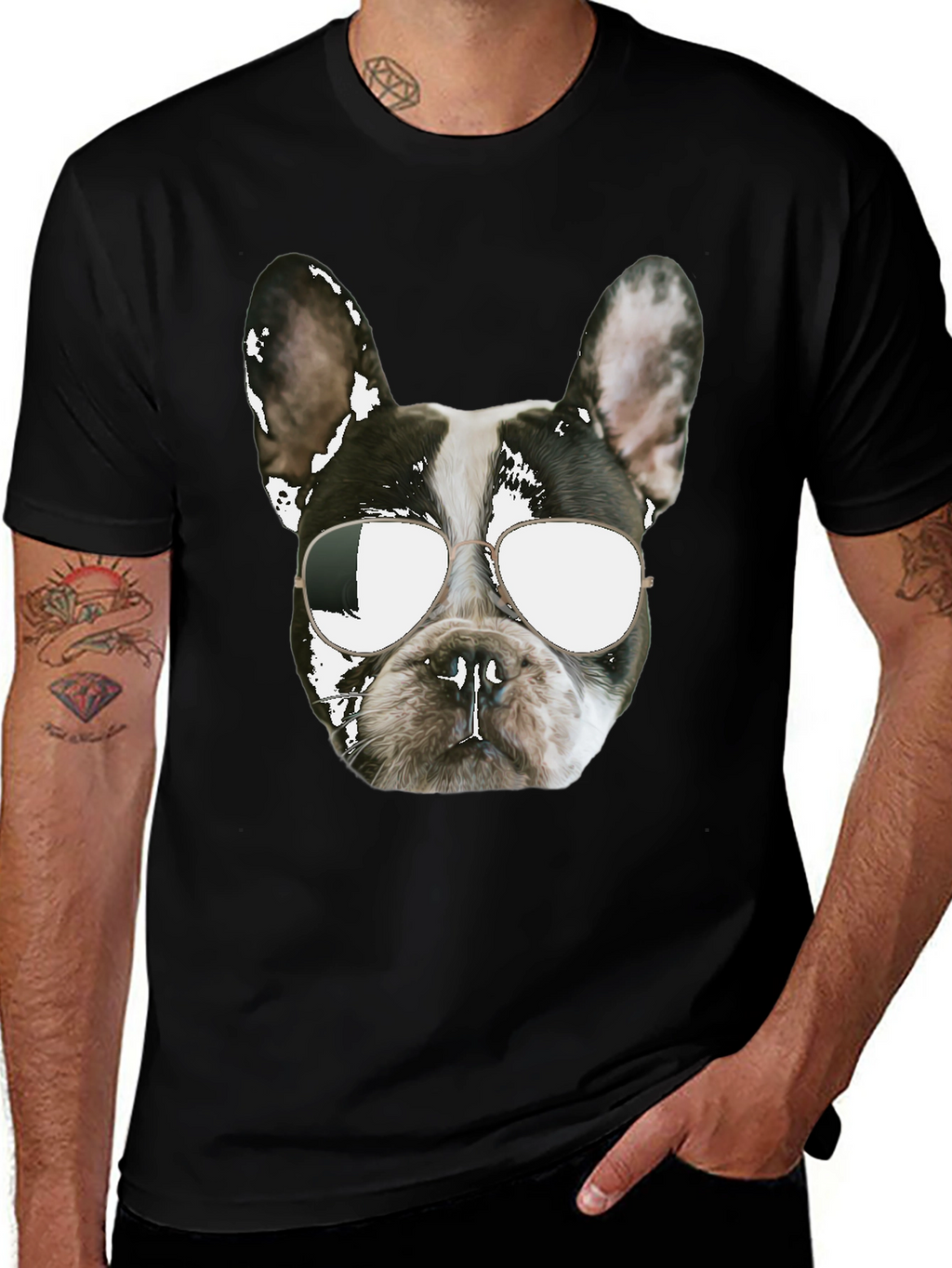 Cool Dog Graphic Tee - Black