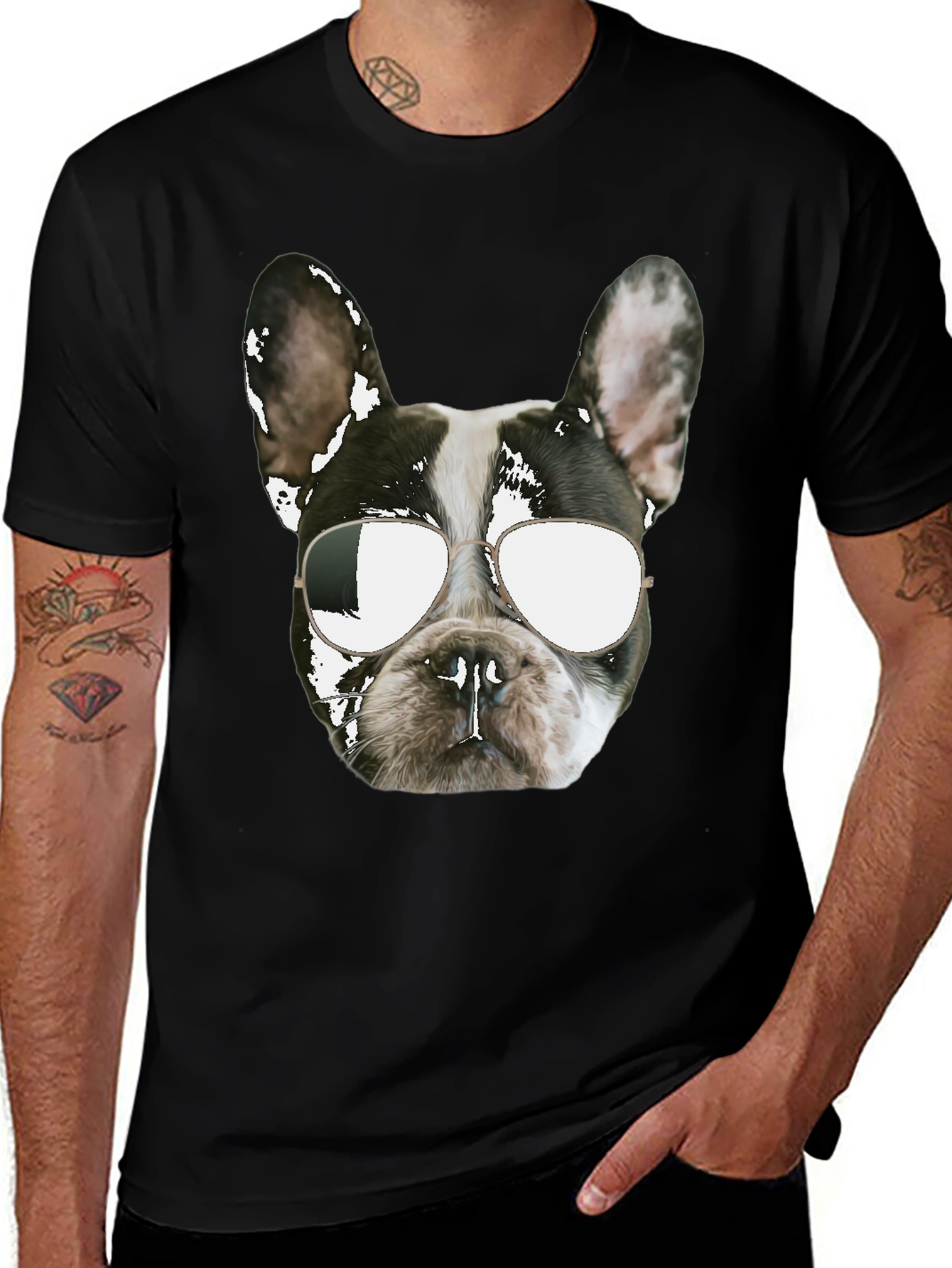 Cool Dog Graphic Tee - Black