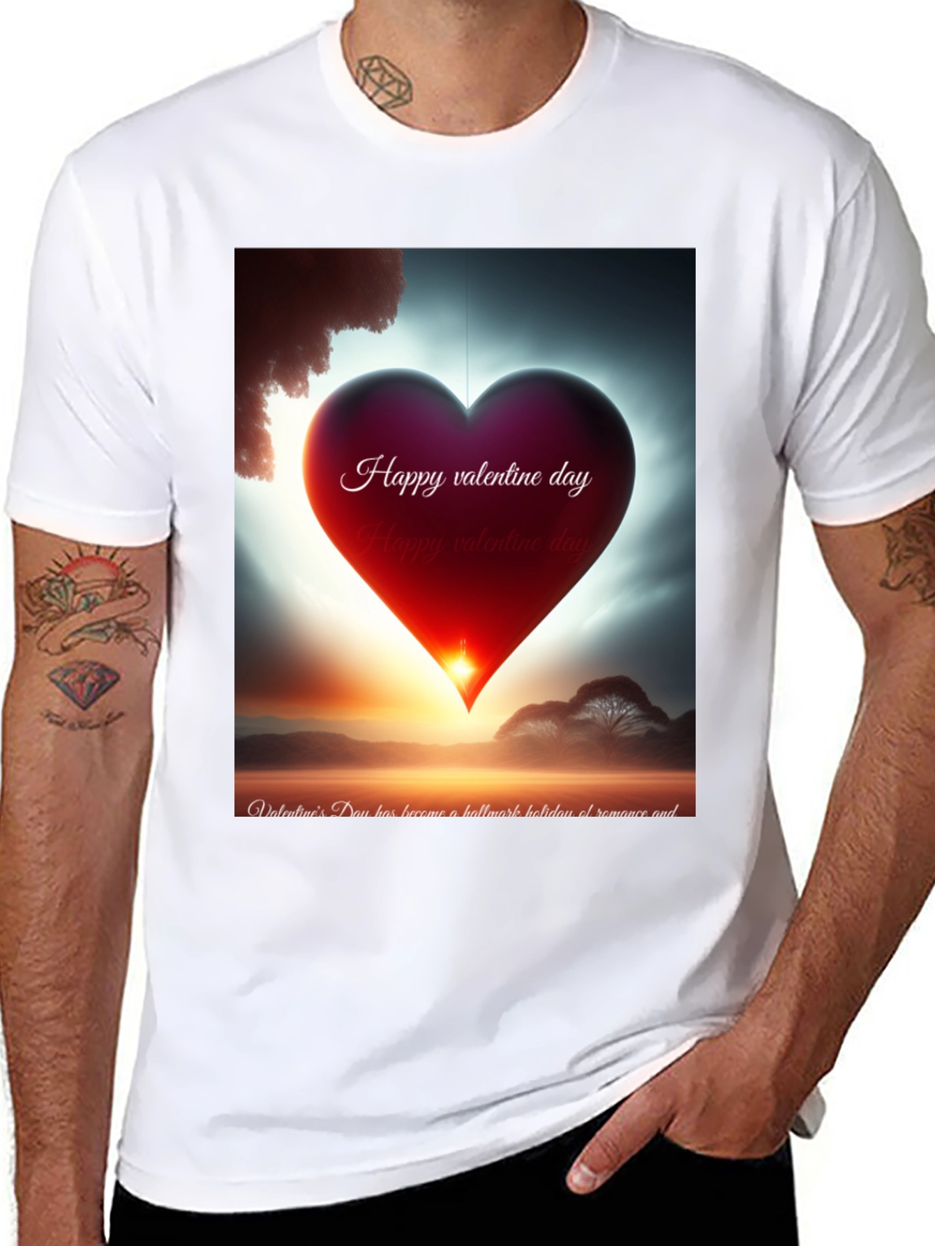 Valentines Day Heart Graphic Tee