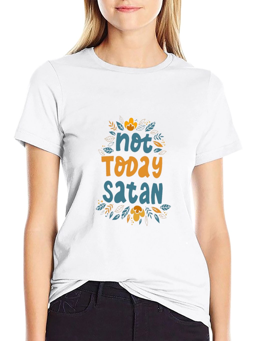 Not Today Satan Graphic Tee - Black