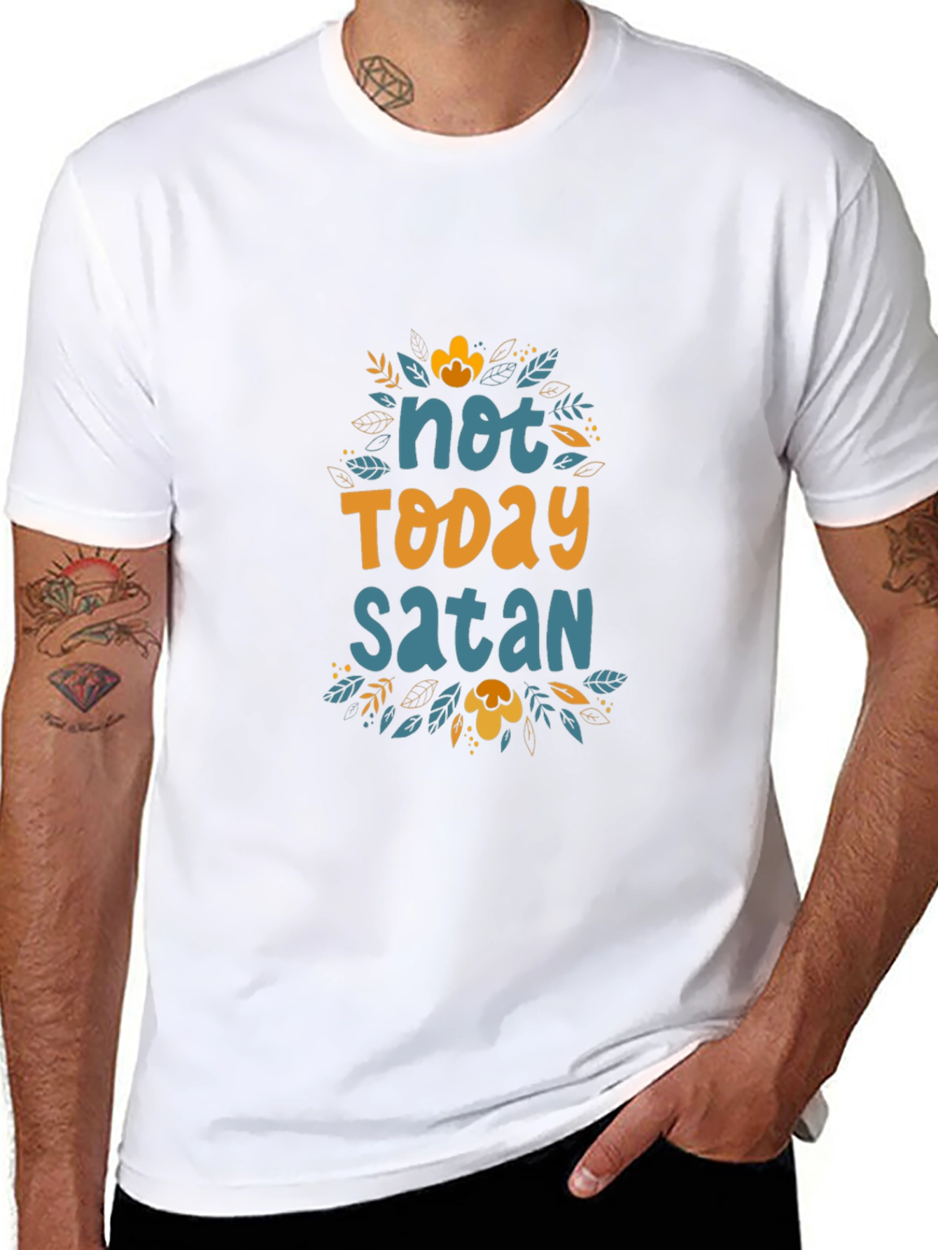 Not Today Satan Graphic Tee - Black