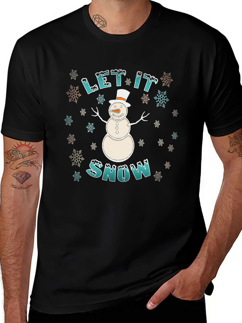 Let It Snow T-Shirt - Snowman Design