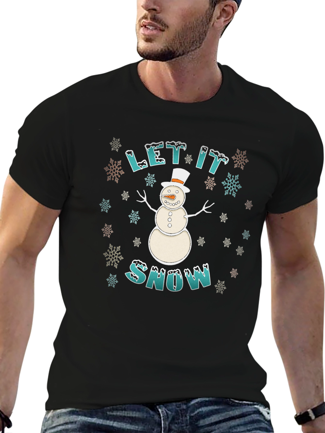 Let It Snow T-Shirt - Snowman Design