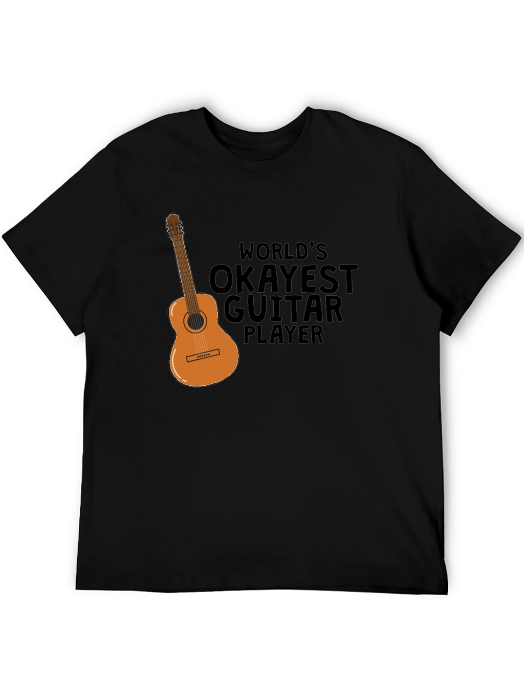 Worlds Okayest Guitar Player Black Graphic T-Shirt