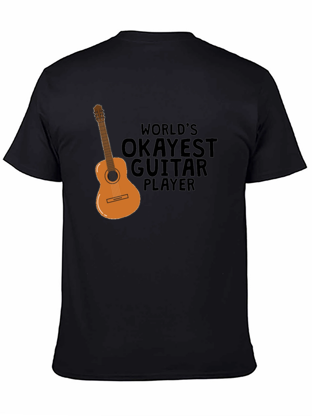 Worlds Okayest Guitar Player Black Graphic T-Shirt