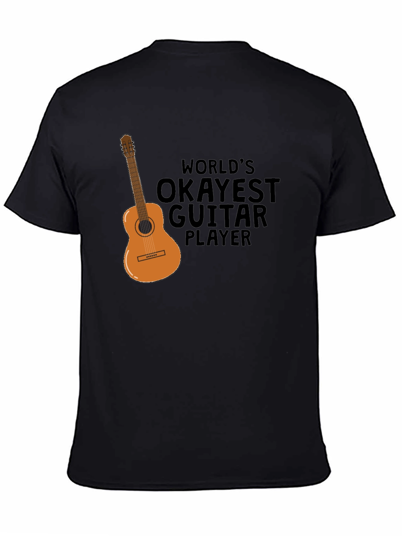 Worlds Okayest Guitar Player Black Graphic T-Shirt
