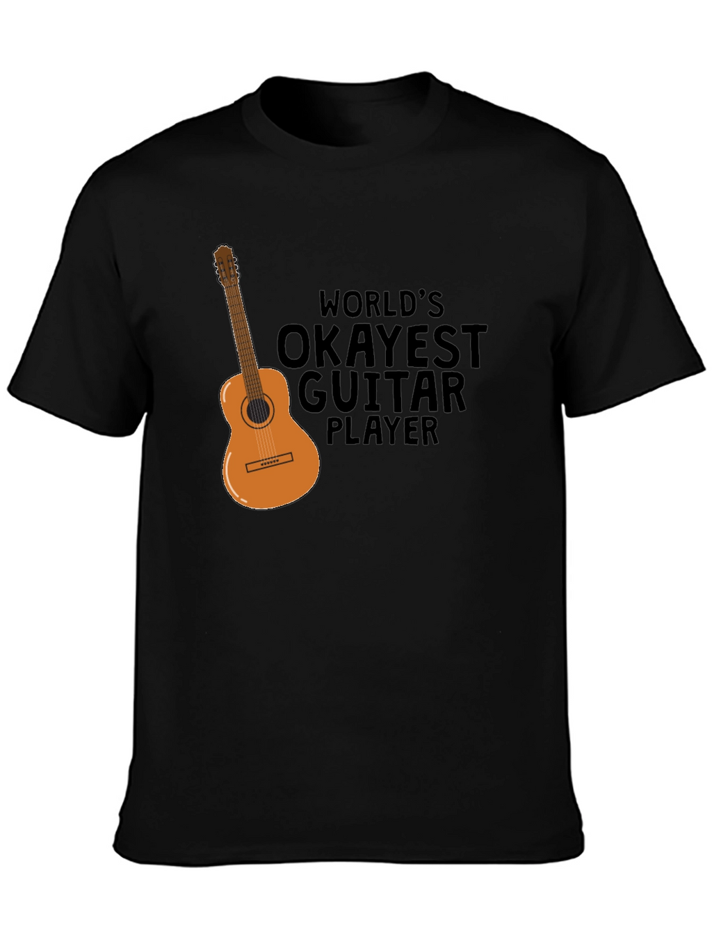 Worlds Okayest Guitar Player Black Graphic T-Shirt